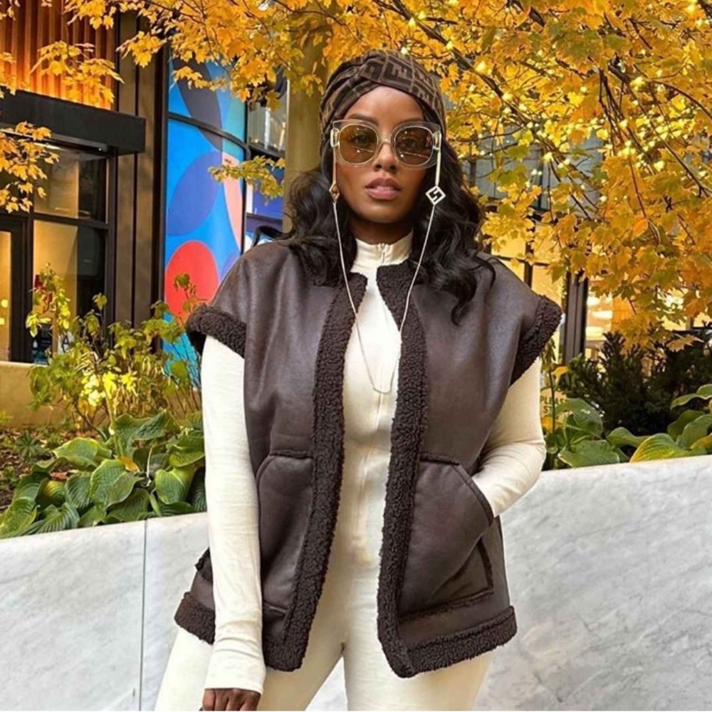LMT: Faux Shearling Lined Leather Vest- Future Collective with Reese Blutstein
